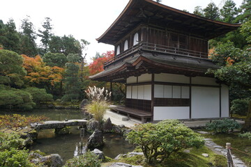 Solitude at the Ginkaku-ji Temple in Kyoto, Japan during fall