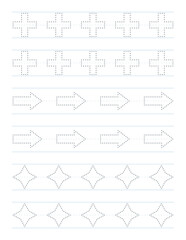 Trace shapes worksheet for kids