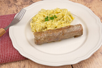 andouillette of Troyes and mashed potatoes