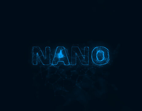 Nano title with plexus effect. Connected lines with dots. Lines title plexus