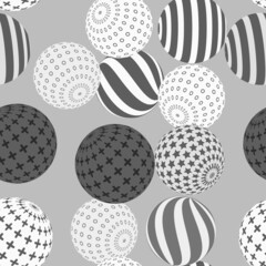 Retro 3d illustration of abstract balls, great design for any purpose. Modern poster for cover design. Vector seamless technology background. Background wall design.