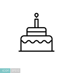 Birthday cake vector isolated icon