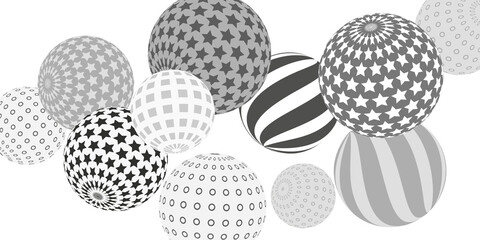 Retro 3d illustration abstract balls, great design for any purposes.  Modern poster for cover design.  Vector technology background.  Background wall design.