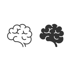 Human brain icon set, vector illustration isolated on white background
