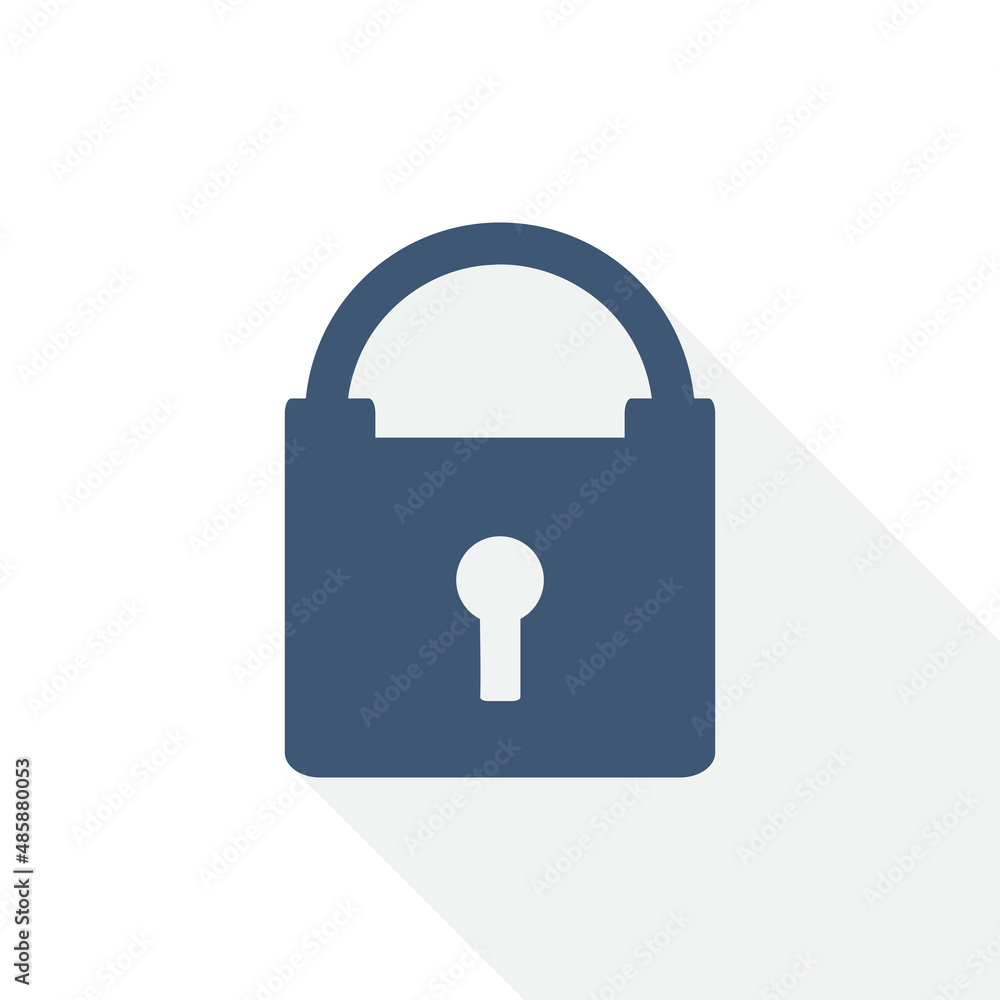 Poster simple editable padlock vector icon, flat design security concept illustration easy to edit
