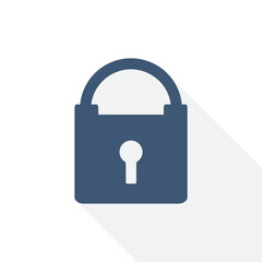 Simple editable padlock vector icon, flat design security concept illustration easy to edit