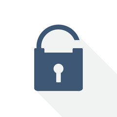 Simple editable padlock vector icon, flat design security concept illustration easy to edit