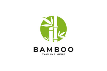 Rounded bamboo tree logo design - obrazy, fototapety, plakaty