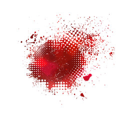 Red abstraction from blots. Vector illustration