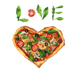 heart shaped pizza