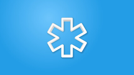 first aid, pharmacy, medical cross 3d line flat color icon. Realistic vector illustration. Pictogram isolated. Top view. Colorful transparent shadow design.