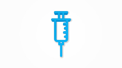 injection 3d line flat color icon. Realistic vector illustration. Pictogram isolated. Top view. Colorful transparent shadow design.