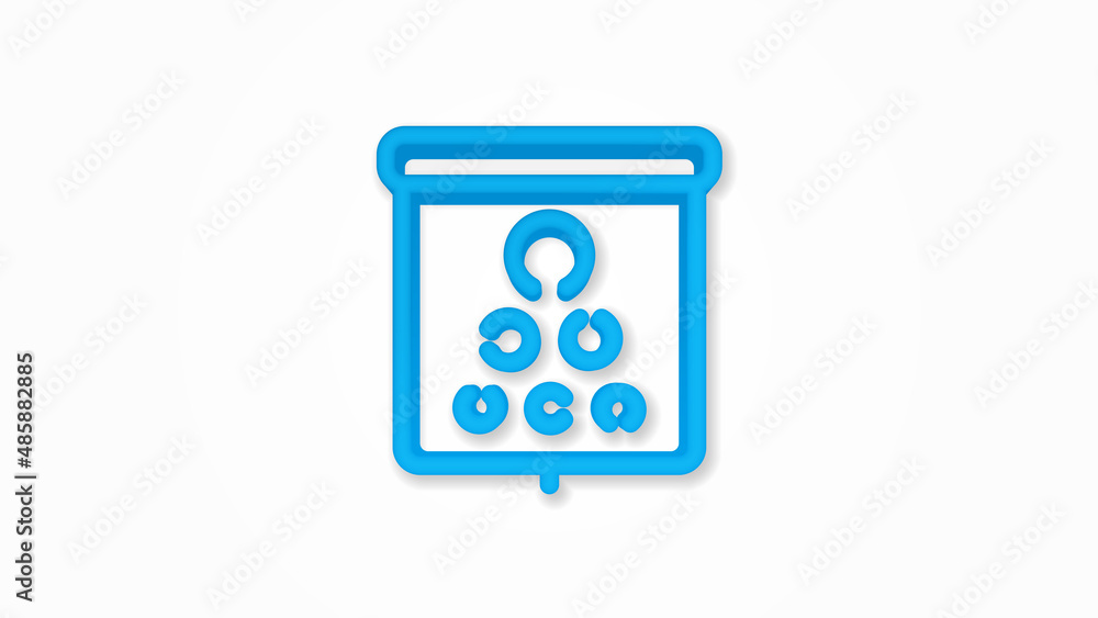 Poster oculist symbol. visual acuity examination point 3d line flat color icon. realistic vector illustrati