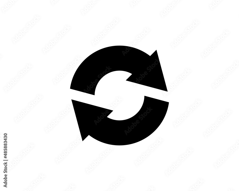 Poster refresh, reload isolated flat web mobile icon vector sign symbol button element silhouette