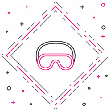 recommend clip art: Line Eye sleep mask icon isolated on white background. Colorful outline concept. Vector