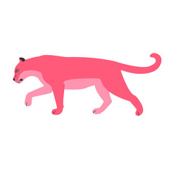 Vector flat pink panther isolated on white background
