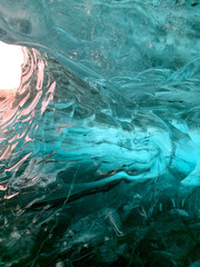 Fototapeta na wymiar Ice cave, glacier shapes