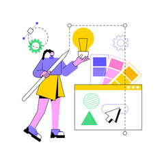 Logo design abstract concept vector illustration. Logo creation, corporate identity development, brand visual ID, design agency, logotype, studio website element, menu bar, UI abstract metaphor.