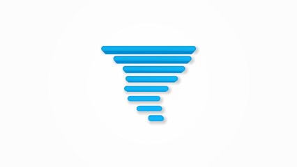 tornado, storm weather, whirlwind 3d line flat icon. Realistic vector illustration. Pictogram isolated. Top view. Colorful transparent shadow design.