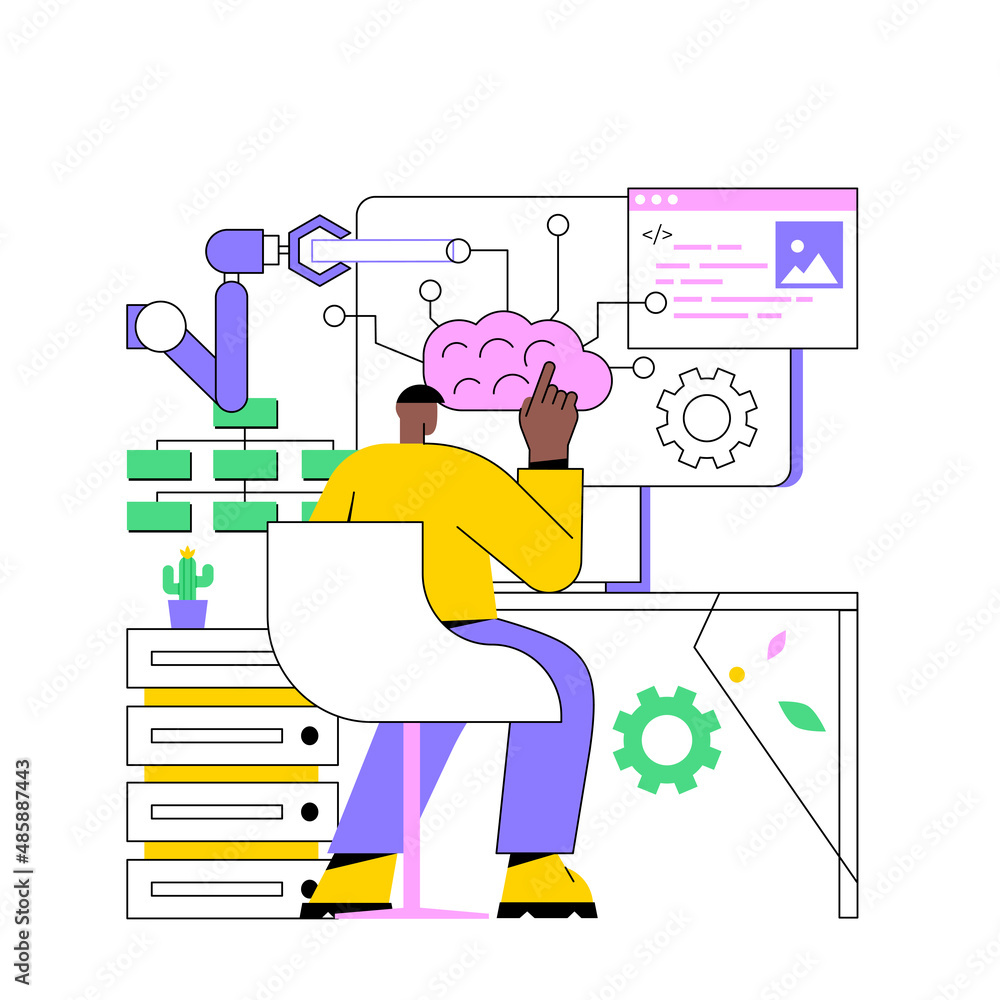 Poster business process automation abstract concept vector illustration. bpa software, business process wor