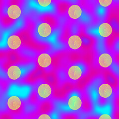 Lemons slices pattern on vibrant gradient holographic neon colors. Concept art. Minimal surrealism background