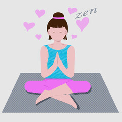 Young woman practicing yoga in lotus pose