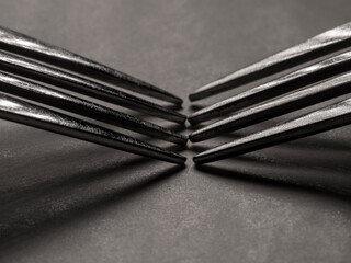 Metal shiny forks 