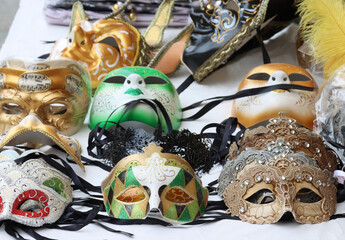 various carnival masks to cover the face