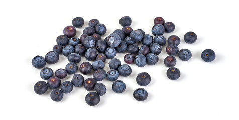 Blueberries, isolated on white background.