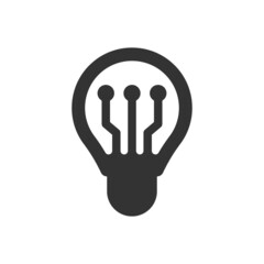 artificial intelligence icon with light bulb sign symbol