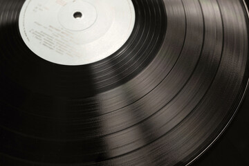 Vinyl disc close-up. Vinyl record texture in vintage style