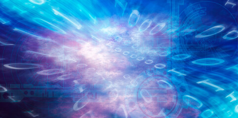 binary abstract background, quantum computing concept