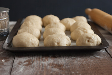 Dough on a baking sheet