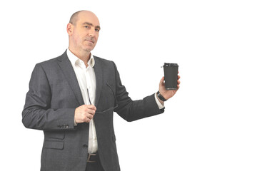 man with  holding coffee. businessman with  cup coffee.