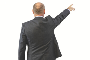 man showing direction with his hand. Portrait of a sman pointing