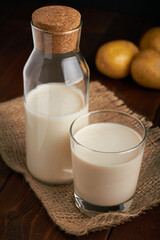 vegan potato milk in a glass bottle sweden super food