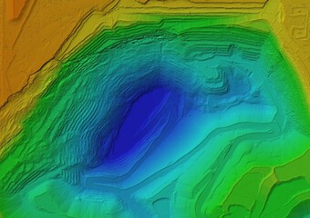 Digital elevation model. GIS product made after proccesing aerial pictures. It shows excavation...