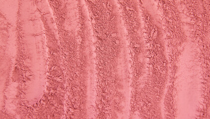 Cosmetic texture mask clay powder red. Selective focus.