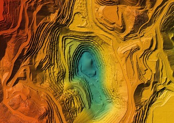 Digital elevation model. GIS product made after proccesing aerial pictures. It shows excavation...