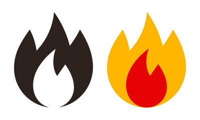 Flame fire icon set