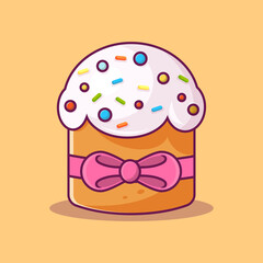 delicious Easter cake with white cream and dried fruits, spring beautiful dessert