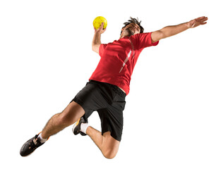 Handball player players in action - 485903644