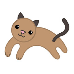Cartoon cat. Funny Pets vector illustration. Cute cat icon.
