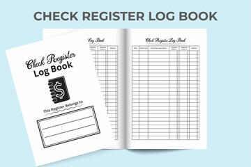Check Register log book KDP interior. Bank balance tracker and transaction checker notebook. KDP interior Log Book. Check register journal money transaction tracker. Balance check register.
