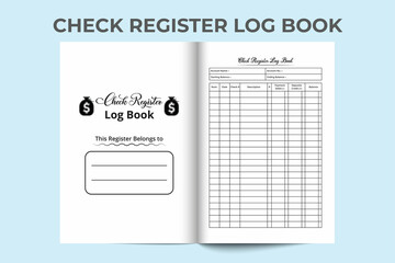 Check register KDP interior journal. Balance checkbook and transaction tracker. KDP interior journal. Check register log book and balance checker. Bank deposit and transaction tracker notebook.