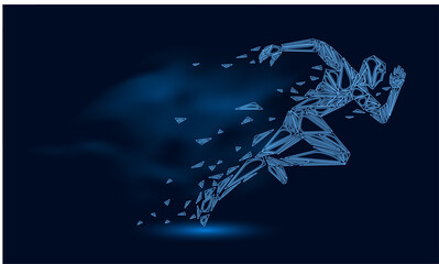 Running man from the expanding polygons