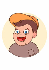 Cute little baby with happy face emotion.