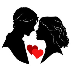 Loving young couple. Vector illustration.