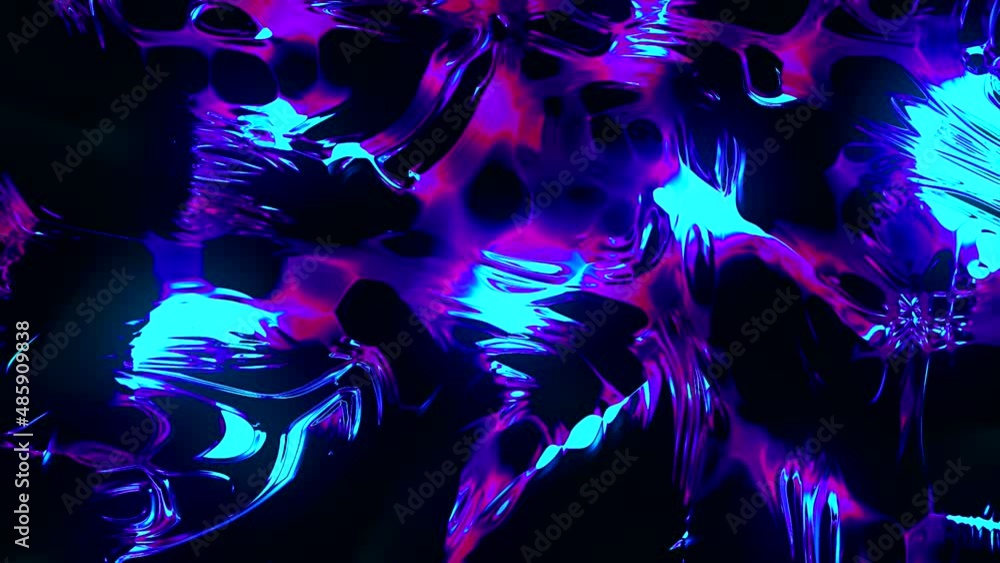 Poster abstract visualization of the unknown universe from bright viscous substance, seamless loop. motion.