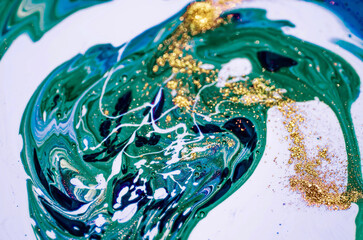 Natural Pattern. Luxury unique painting. Ornament. Marble texture. Trendy art with golden powder. Style incorporates the swirls of marble or the ripples of agate for a luxe effect.